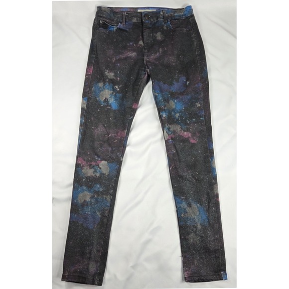 Topshop MOTO Galaxy Print Skinny Jeans W30 L32 (28x30) Grunge Y2K Retro Cool - Picture 1 of 10